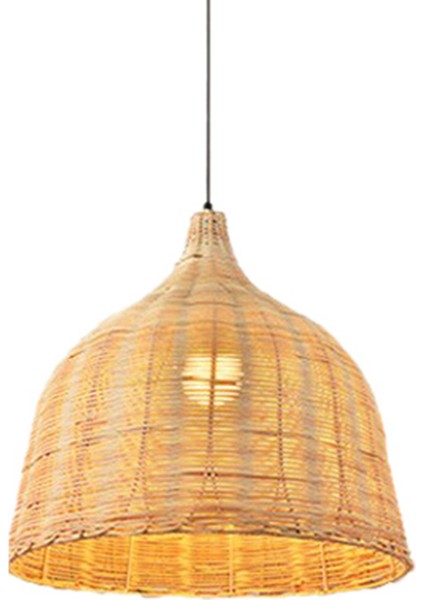 Rattan Lamba Kolye Işık Vintage Asma Labla Thenes E27 Oturma Odası Yemek Odası Dekor Cafe Restoran Hanglamp (Xxs) (Yurt Dışından)