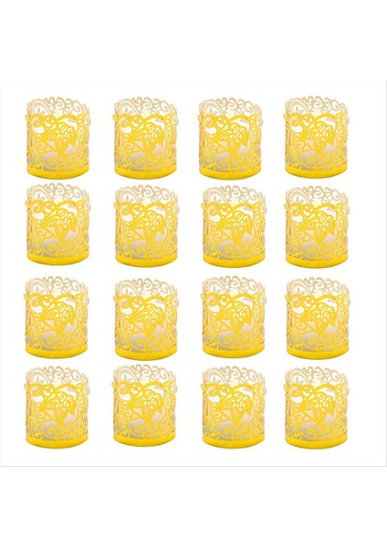 50PCS LED Mum Abajur Lazer Kesim Peçete Halka Peçete Toka Tutucu Lazer Takip Edilen Abajur Parti Masa Dekoru A (Yurt Dışından)