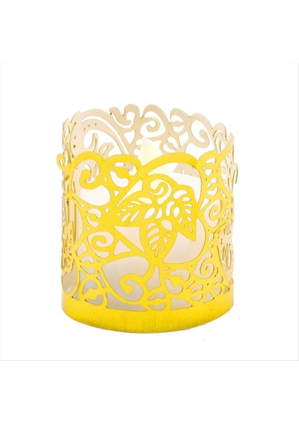 50PCS LED Mum Abajur Lazer Kesim Peçete Halka Peçete Toka Tutucu Lazer Takip Edilen Abajur Parti Masa Dekoru A (Yurt Dışından) fırsatları