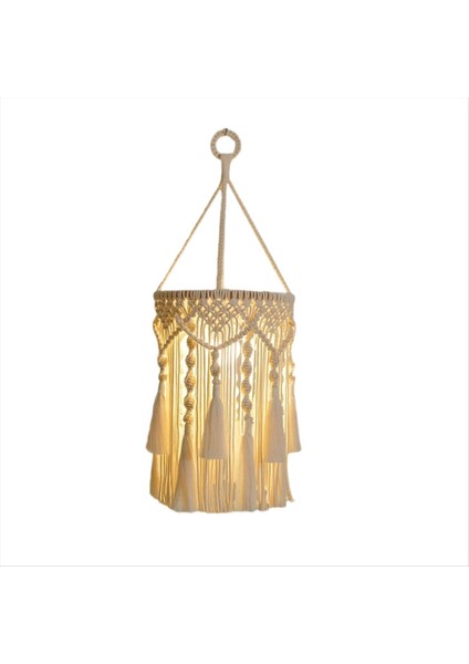 Boho Lamba Gölgesi Boho Asma Lamba El Yapımı Makrome Lamba Gölge Fiş Kolye Işık Bohem Asma Işıklar (Yurt Dışından)