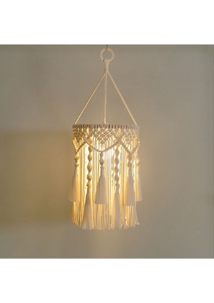 Boho Lamba Gölgesi Boho Asma Lamba El Yapımı Makrome Lamba Gölge Fiş Kolye Işık Bohem Asma Işıklar (Yurt Dışından) fiyatları