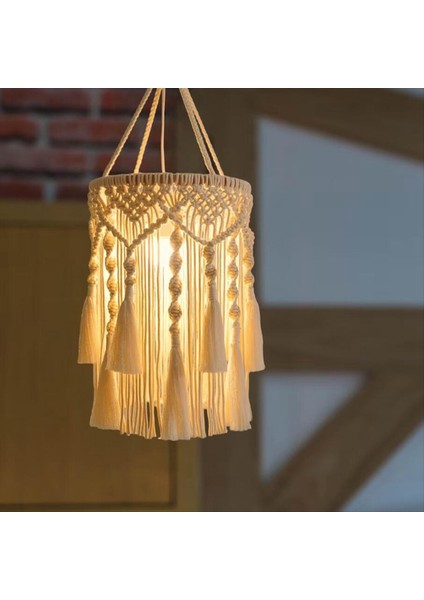Boho Lamba Gölgesi Boho Asma Lamba El Yapımı Makrome Lamba Gölge Fiş Kolye Işık Bohem Asma Işıklar (Yurt Dışından) modelleri
