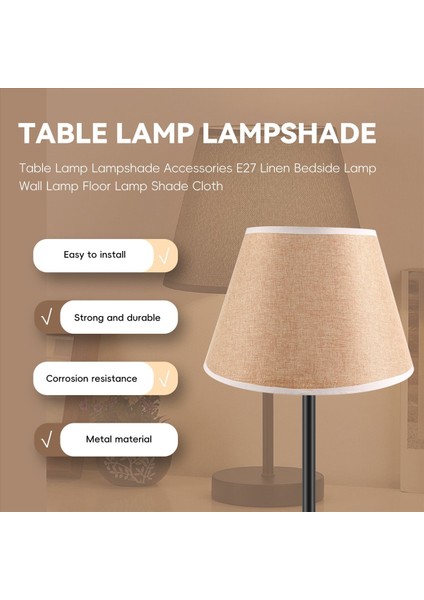 Masa Lambası Aksesuarlar E27 Keten Başucu Lambası Duvar Lambası Zemin Lambası Gölgesi Düşük Çapı 30CM Sarı (Yurt Dışından) fırsatları