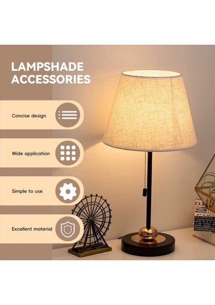 Masa Lambası Aksesuarlar E27 Keten Başucu Lambası Duvar Lambası Zemin Lambası Gölgesi Düşük Çapı 30CM Sarı (Yurt Dışından) indirimleri