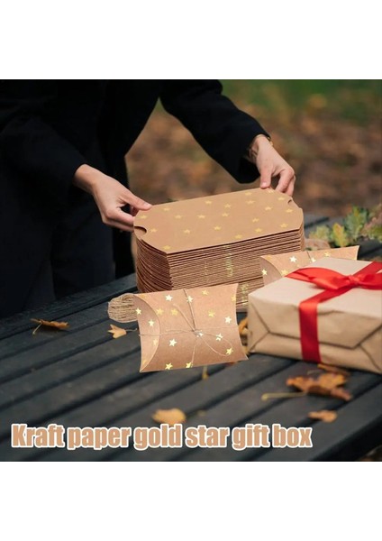 Kağıt Çikolata Kutuları Boş Yastık Şekli Kağıt Şeker Ambalaj Kutusu Altın Yıldızlar Desen Küçük El Yapımı Kurabiye Kutusu (Yurt Dışından) fiyatları