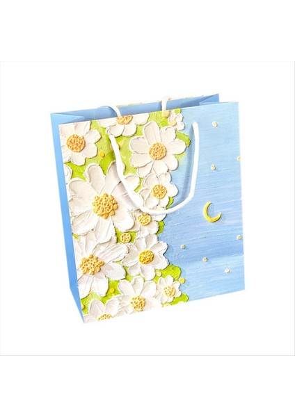 Yağlı Boya Çocuk Çantası Kutusu Kağıt Çantası Taşınabilir Doğum Günü Çantası Hadi Mavi (Yurt Dışından) fiyatları