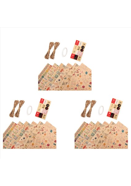 18 Adet Sarma Kağıt Sayfaları Doğum Günü Ambalaj Kağıdı Seti Festival Sargısı Kağıtları Şerit Mevcut Ambalaj Kağıdı (Yurt Dışından)