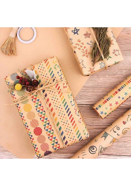 18 Adet Sarma Kağıt Sayfaları Doğum Günü Ambalaj Kağıdı Seti Festival Sargısı Kağıtları Şerit Mevcut Ambalaj Kağıdı (Yurt Dışından) modelleri