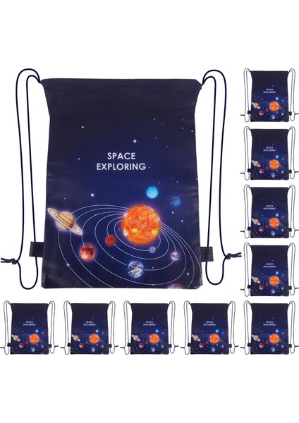 10 Adet Dokuma Olmayan Dış Gezegen Parti Leri Çantalar Bebek Duş Şeker Çantaları Çocuk Leri Paketleme Sırt Çantası Doğum Günü Parti Süslemeleri (Yurt Dışından)