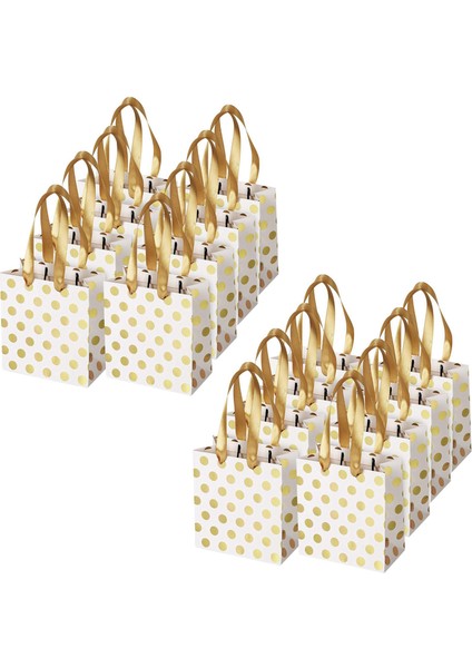 Şerit Kulplu Küçük Çantaları Altın Mini Çantası (Metalik Noktalar 16 Paket Toplu) (Yurt Dışından)