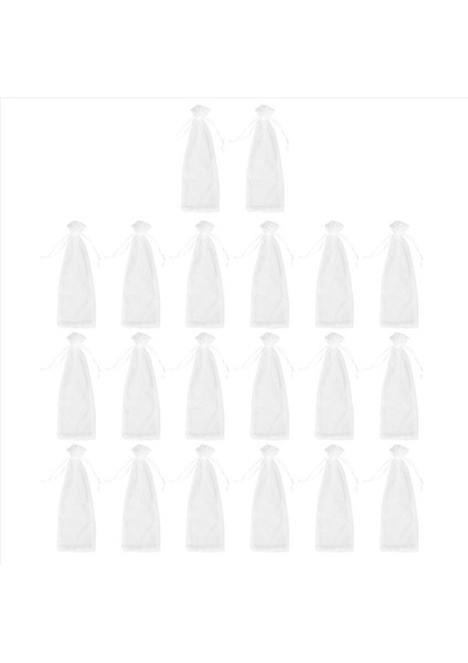 80PCS Şeffaf Organze Şarap Çantaları 137CM Yeniden Kullanılabilir Basit Şişe Şartı Elbiseler Şenlikli Ambalaj Bebek Duşu Düğünü (Beyaz) (Yurt Dışından) indirimleri