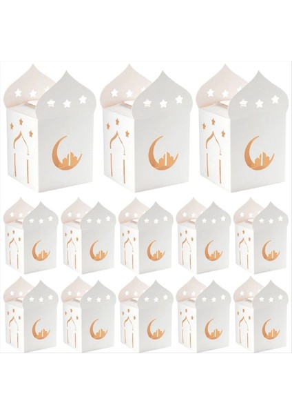 50PCS Eid Mübarek Şeker Kutuları Hollow Star Moon Kurabiye Ambalaj Kutusu Ramazan Islam Müslüman Dekorasyon Malzemeleri (Yurt Dışından) fiyatları