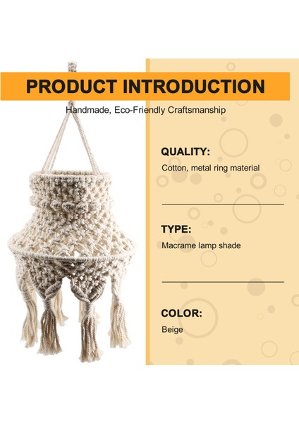 Makrome Lamba Gölgesi Boho Asılı Kolye Işık Kapağı Yatak Odası Oturma Odası Kreş Yurt Ev Dekor Için Avize Gölge (Yurt Dışından)