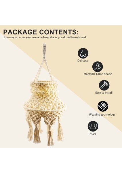 Makrome Lamba Gölgesi Boho Asılı Kolye Işık Kapağı Yatak Odası Oturma Odası Kreş Yurt Ev Dekor Için Avize Gölge (Yurt Dışından) fiyatları