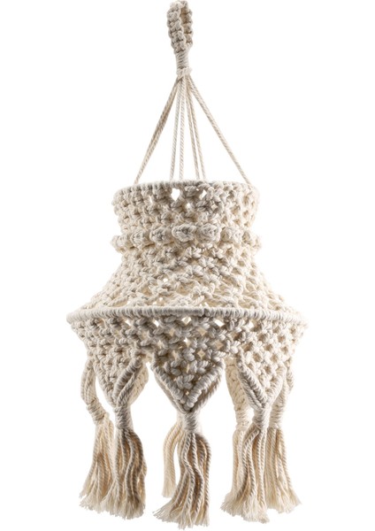 Makrome Lamba Gölgesi Boho Asılı Kolye Işık Kapağı Yatak Odası Oturma Odası Kreş Yurt Ev Dekor Için Avize Gölge (Yurt Dışından) fırsatları