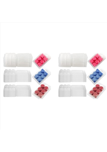 120 Paket Balmumu Eriyik Kapları -6 Boşluk Temiz Boş Plastik Balmumu Eriyik Kalıpları - Tartlar Için Kapaklar Mumlar Erir (Yurt Dışından)