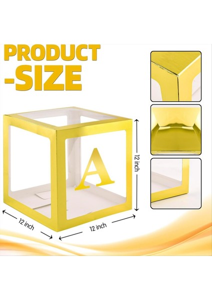 4pcs Bebek Duş Için Bebek Kutuları Altın Berrak Balon Kutusu Cinsiyet Ortaya Çıkıyor Dekorasyonlar ve Doğum Günü Dekorasyonları (Yurt Dışından) fırsatları