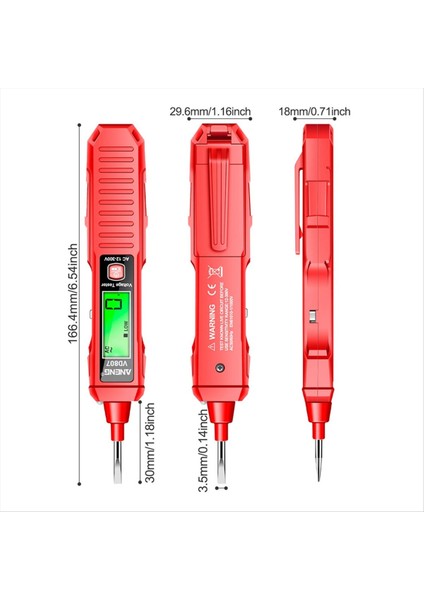 Aneng VD807 Dijital Voltaj Dedektörü Test Cihazı AC12-300V Voltaj Test Cirsi Devre Ncv Sensör Tel Elektrikçi Aracı (Kırmızı) (Yurt Dışından) fiyatları