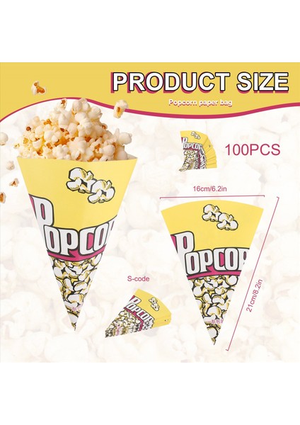 100X Patlamış Mısır Torbaları Kağıt Torbalar Badem Patlamış Mısır S (Yurt Dışından) fırsatları
