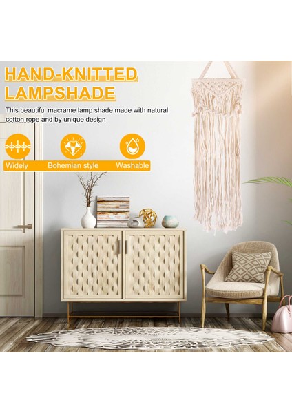 Avize Boho Dekor El Dokuma Cazibesi Makrame Duvar Asılı Yaratıcı Ev Ranzası Ev Dekorasyon Lambası Gölge Mandala (Yurt Dışından) fırsatları