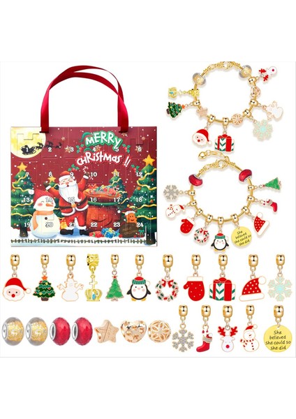 Noel Takvim Takı Kutusu 24 Gün Geri Sayım Takvimleri Noel Yeni Yıl Si Için Takı Bilezikleri D (Yurt Dışından)