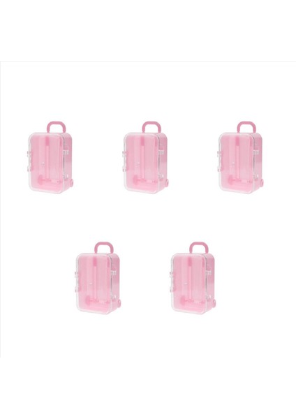 5x Pembe Mini Roller Seyahat Bavul Şeker Kutusu Kişilik Yaratıcı Düğün Şeker Kutusu Bagaj Tramvay Kılıfı (Yurt Dışından)