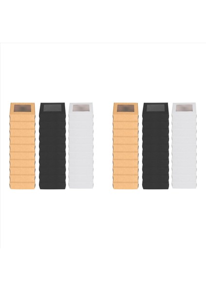 60 Pcs Mini Kraft Kağıt Kutusu Pencereli Mevcut Paketleme Kutusu Sabun Kutusu Fırın Şekeri (Siyah Kahverengi Beyaz) (Yurt Dışından)
