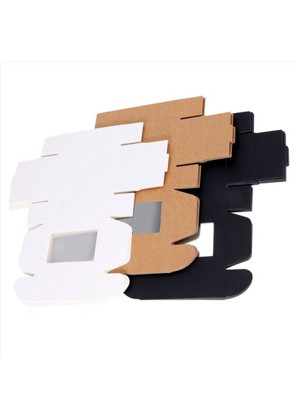60 Pcs Mini Kraft Kağıt Kutusu Pencereli Mevcut Paketleme Kutusu Sabun Kutusu Fırın Şekeri (Siyah Kahverengi Beyaz) (Yurt Dışından) modelleri