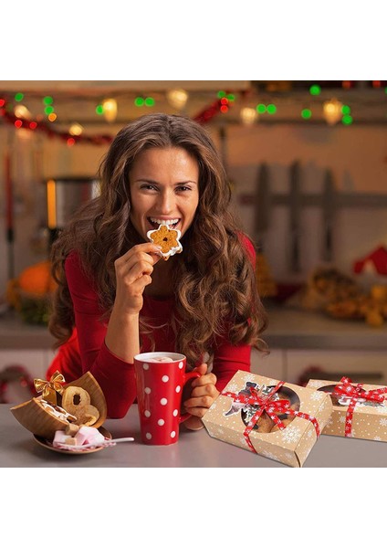 24PCS Noel Kurabiye Kutusu Gıda Güvenli Kraft Kağıt Pişirme Kutusu Ambalaj Kekleri Için Hamur Işleri Noel Partilerinde Set (Yurt Dışından) modelleri