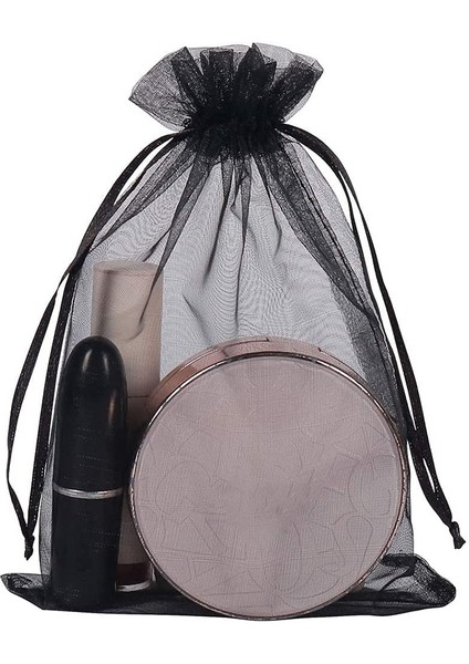 100PCS Siyah Organze Çantaları 9X12CM Örgü Düğün Iyilik Çantaları Mücevher Makyajı Için Brawstring ile Şeker Bebek Duşu (Yurt Dışından) fiyatları