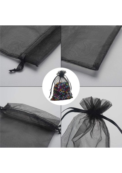 100PCS Siyah Organze Çantaları 9X12CM Örgü Düğün Iyilik Çantaları Mücevher Makyajı Için Brawstring ile Şeker Bebek Duşu (Yurt Dışından) fırsatları