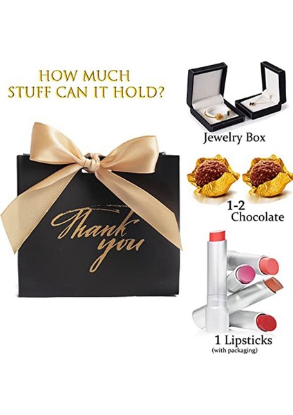 24PACK Küçük Teşekkür Ederim Çantası Parti Lehine Çantalar Altın Yay Şeridi Kağıt Çantaları ile Kutuları Etmek (Yurt Dışından) fırsatları