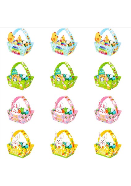 Saplı Paskalya Sepetleri Kağıt Paskalya Partisi Paskalya Yumurtası Avı Aktiviteleri Çocuklar Için Sepet Paskalya Leri Sepetleri (Yurt Dışından)