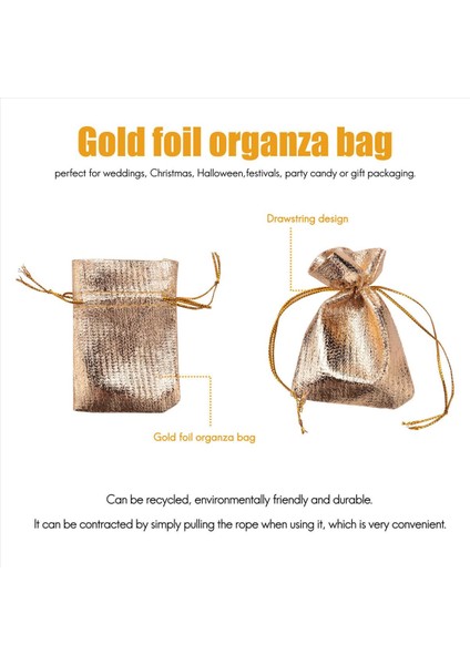 400PCS Altın Folyo Organze Çantası Şeker Çantaları Noel Dekorasyon Düğün Parti Iyilik Torbası Çizim Kesesi 5X7CM (Yurt Dışından) indirimleri