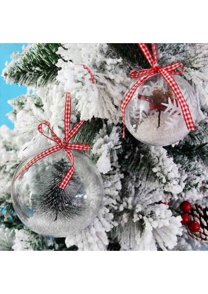 24 Top Dıy 80MM Noel Ağacı Asma Top Şeffaf &amp 10 Set 80MM Dıy Doldurabilen Toplar Temiz Plastik (Yıldız Şekli) (Yurt Dışından)