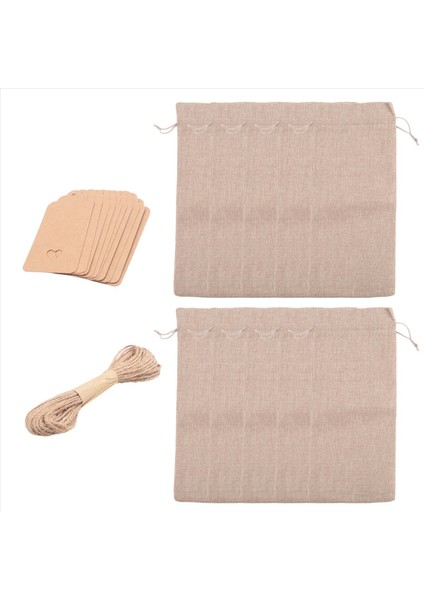 Çuval Bezi Şarap Çantaları Şarap Çantaları Drawstrings Tek Yeniden Kullanılabilir Şarap Şişesi Kapakları Halat ve Etiketler (10 Pc) (Yurt Dışından) fiyatları