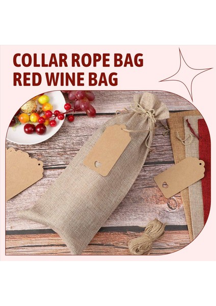 Çuval Bezi Şarap Çantaları Şarap Çantaları Drawstrings Tek Yeniden Kullanılabilir Şarap Şişesi Kapakları Halat ve Etiketler (10 Pc) (Yurt Dışından) fırsatları