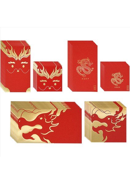 60PCS Çin Yeni Yılı Kırmızı Zarflar Bahar Festivali Dragon Yıllık Şanslı Para Paketleri 2024 (Yurt Dışından) fiyatları