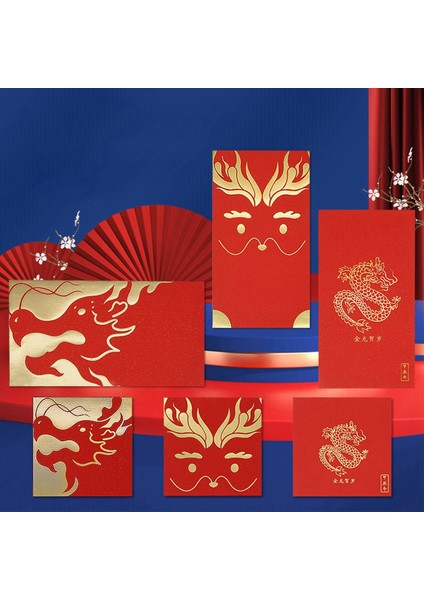 60PCS Çin Yeni Yılı Kırmızı Zarflar Bahar Festivali Dragon Yıllık Şanslı Para Paketleri 2024 (Yurt Dışından) modelleri