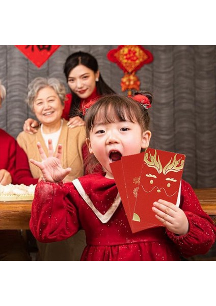 60PCS Çin Yeni Yılı Kırmızı Zarflar Bahar Festivali Dragon Yıllık Şanslı Para Paketleri 2024 (Yurt Dışından) indirimleri