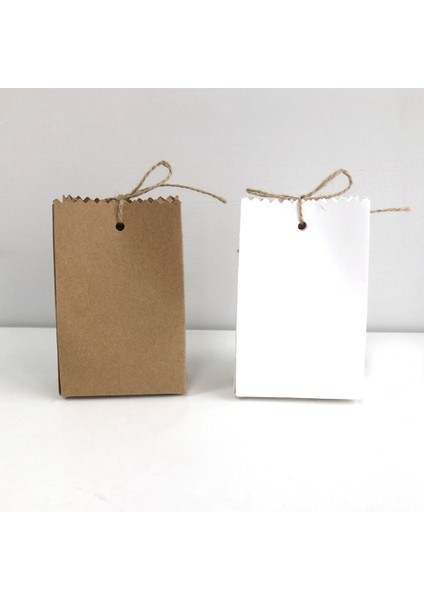 50PCS Kraft Paper Kutusu Şerit Etiketleri ile Kurabiye Şeker Ambalaj Çantası Düğün Doğum Günü Partisi Dekor Malzemeleri Kahverengi (Yurt Dışından) fiyatları