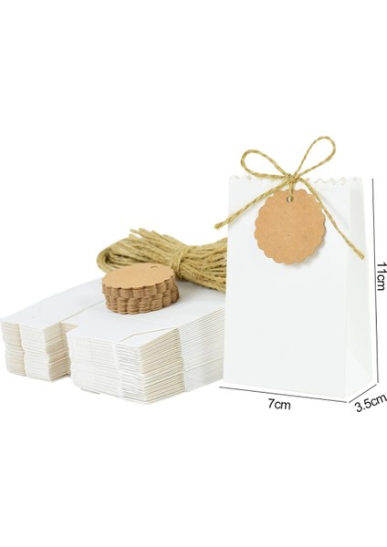 50PCS Kraft Paper Kutusu Şerit Etiketleri ile Kurabiye Şeker Ambalaj Çantası Düğün Doğum Günü Partisi Dekor Malzemeleri Kahverengi (Yurt Dışından) indirimleri