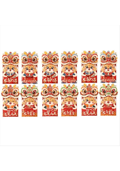 12PCS Kırmızı Zarflar Çin Kırmızı Zarf Şanslı Para Zarfı Çin Yeni Yıl Kırmızı Zarflar Yeni Yıl Kırmızı Paket (Yurt Dışından)