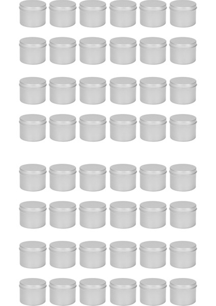 48 Paket Yuvarlak Metal Teneke Kutu Mum Tin Siyah Alüminyum Kavanoz Depolama Boş Pot Düz Kutu Krem Kozmetik Konteyner (Yurt Dışından)