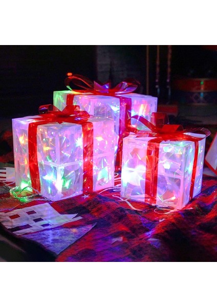 Noel Işık Kutusu LED Işık Noel Kutusu Dekorasyonları Noel Ağacı Ev Çim Dekorasyonları B (Yurt Dışından)