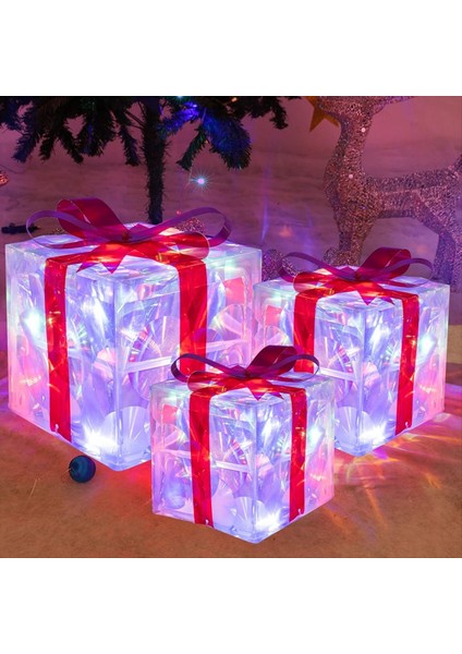 Noel Işık Kutusu LED Işık Noel Kutusu Dekorasyonları Noel Ağacı Ev Çim Dekorasyonları B (Yurt Dışından) fiyatları