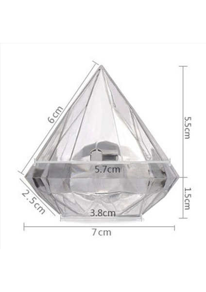 72PCS Şeffaf Elmas Şekli Şeker Kutusu Düğün Düğün Iyiliği Kutuları Parti Kutusu Berrak Plastik Konteyner Ev Dekor Si (Yurt Dışından)