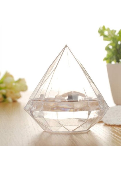 72PCS Şeffaf Elmas Şekli Şeker Kutusu Düğün Düğün Iyiliği Kutuları Parti Kutusu Berrak Plastik Konteyner Ev Dekor Si (Yurt Dışından) modelleri