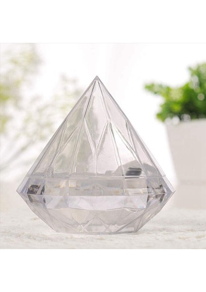 72PCS Şeffaf Elmas Şekli Şeker Kutusu Düğün Düğün Iyiliği Kutuları Parti Kutusu Berrak Plastik Konteyner Ev Dekor Si (Yurt Dışından) fırsatları