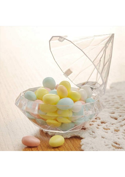 72PCS Şeffaf Elmas Şekli Şeker Kutusu Düğün Düğün Iyiliği Kutuları Parti Kutusu Berrak Plastik Konteyner Ev Dekor Si (Yurt Dışından) indirimleri